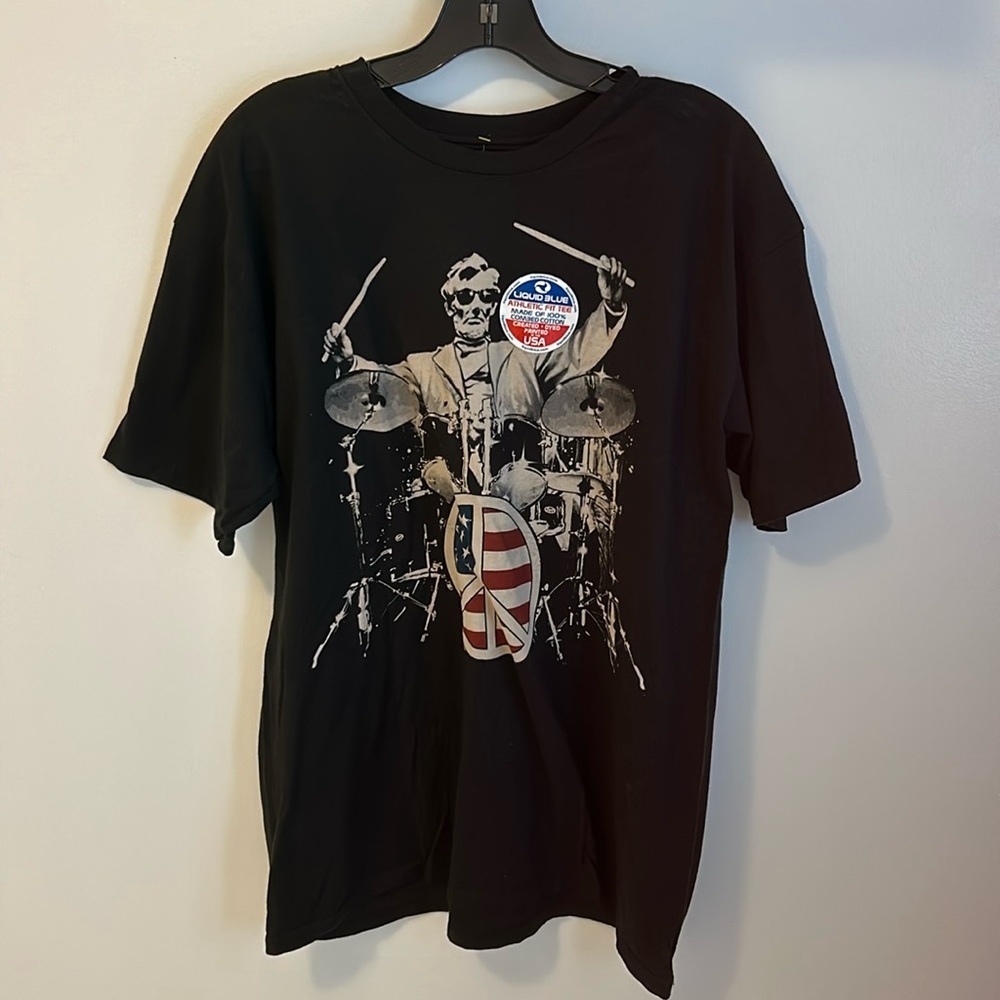 Liquid Blue Abe Lincoln Drum Playing Tee Shirt